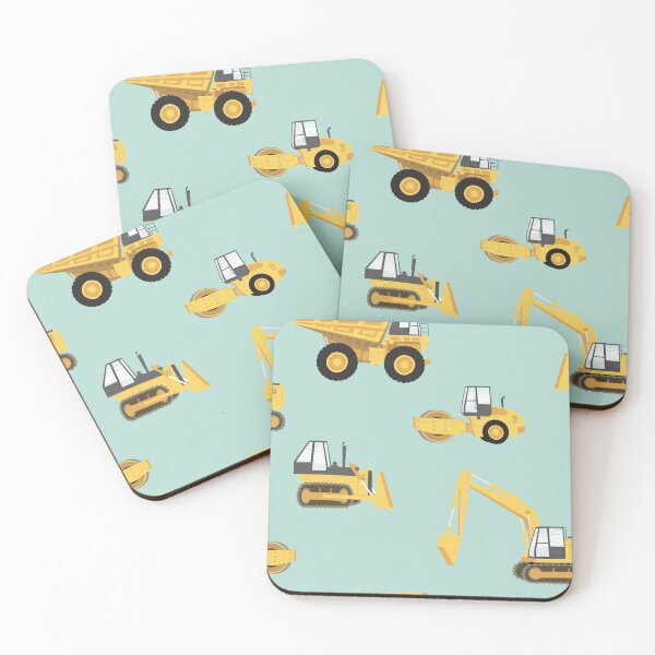 Item preview, construction trucks - mint designed and sold by littlearrow.