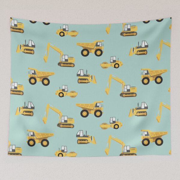 Item preview, construction trucks - mint designed and sold by littlearrow.