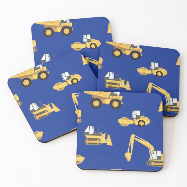 Item preview, construction trucks - blue designed and sold by littlearrow.