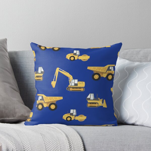 Item preview, construction trucks - blue designed and sold by littlearrow.