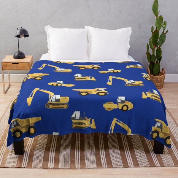 Item preview, construction trucks - blue designed and sold by littlearrow.