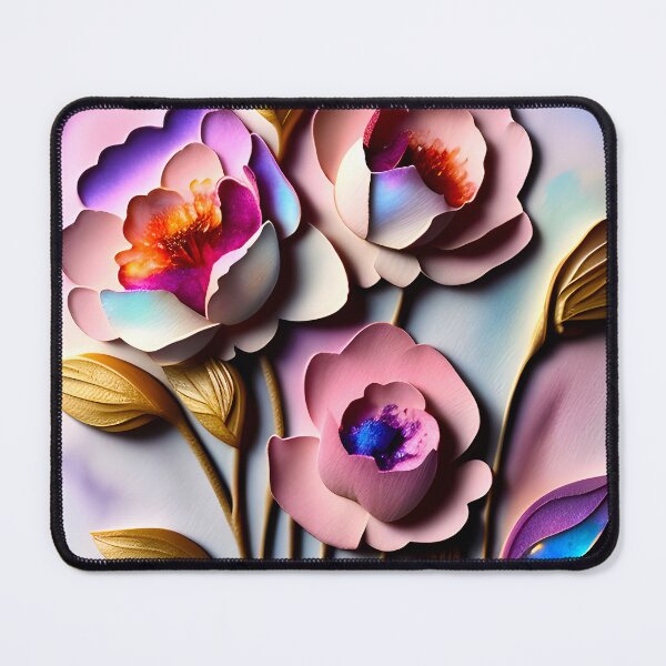 Item preview, 3D Watercolor flowers, dusty rose colors designed and sold by Inktown.