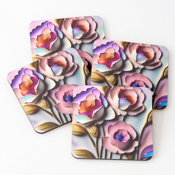 Item preview, 3D Watercolor flowers, dusty rose colors designed and sold by Inktown.