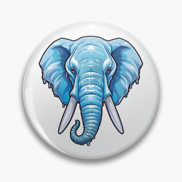 Item preview, Majestic ice elephant head, blue, wild animal designed and sold by Clearmind-Arts.