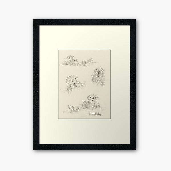 Sea Otter Studies Framed Art Print