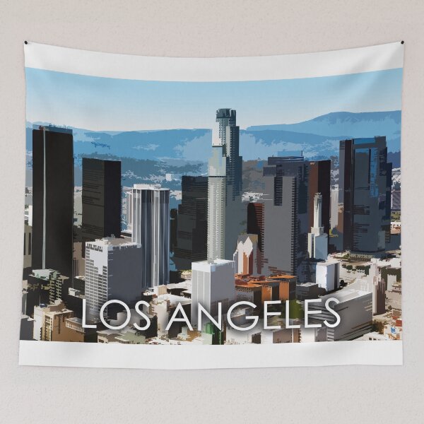 Item preview, Downtown Los Angeles Skyline USA Travel Print designed and sold by summattodraw.