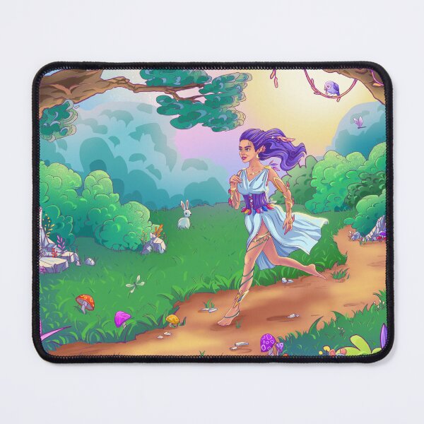 Item preview, Goddess mavka on nature and spring running in magic forest designed and sold by ElishasArt17.