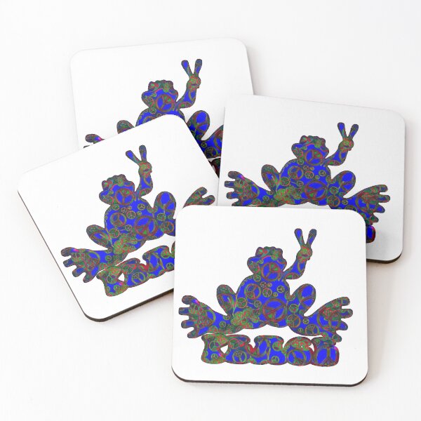Item preview, Dark Blue Peace Frog with Peace Signs designed and sold by natnat7w.