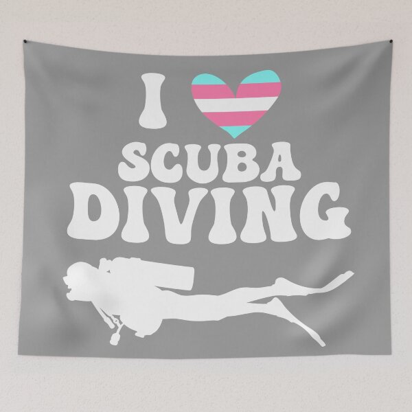 Item preview, I Heart Scuba: Trans Pride (White) designed and sold by Zia Frazier.