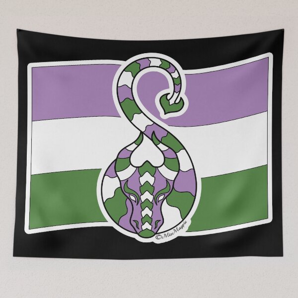 Item preview, Genderqueer Pride Dragon  designed and sold by MizMagpie.