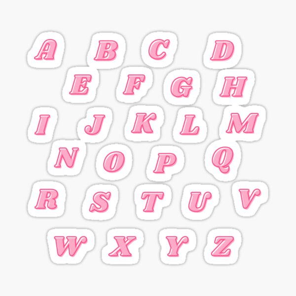 pink lowercase letters Sticker