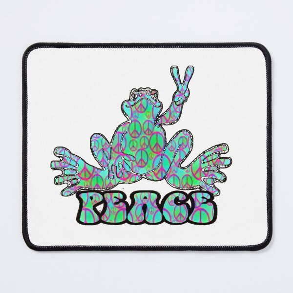 Item preview, Turquois Peace Frog with Peace Signs designed and sold by natnat7w.