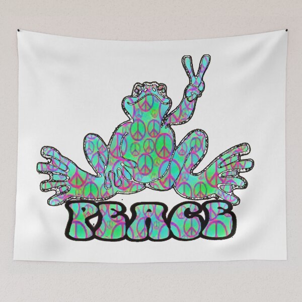 Item preview, Turquois Peace Frog with Peace Signs designed and sold by natnat7w.