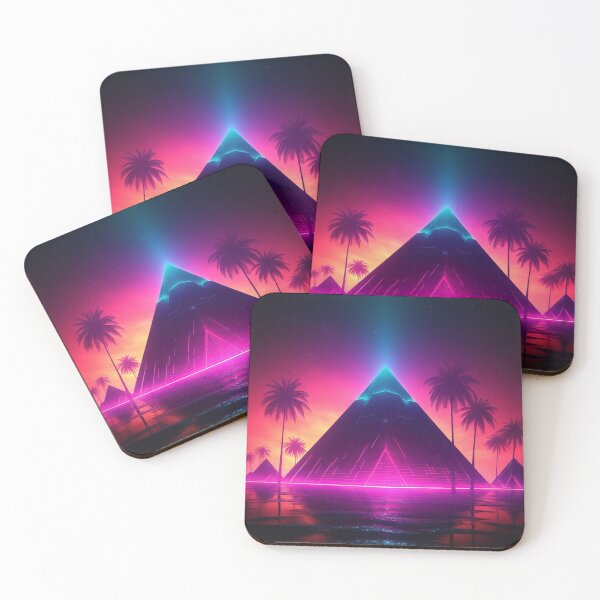 Item preview, Pyramid Sunset: Retrowave Oasis designed and sold by Mullet Monkey.