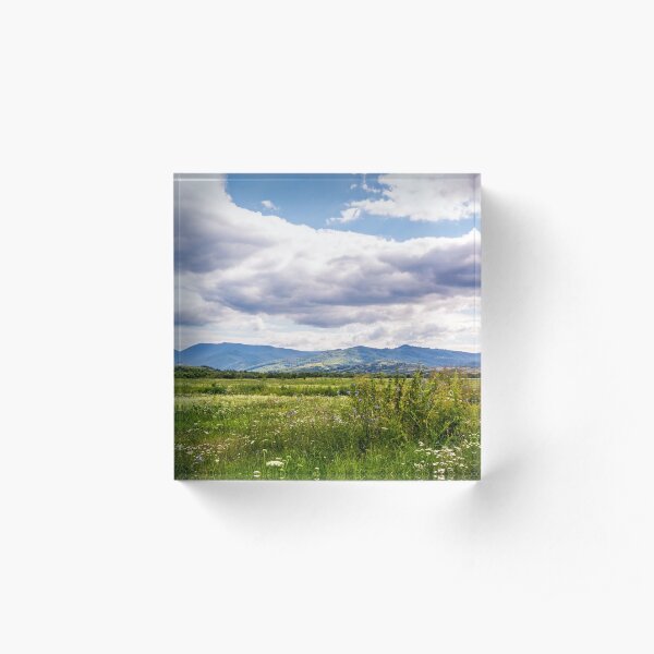 agricultural fields in mountainous countryside Acrylic Block
