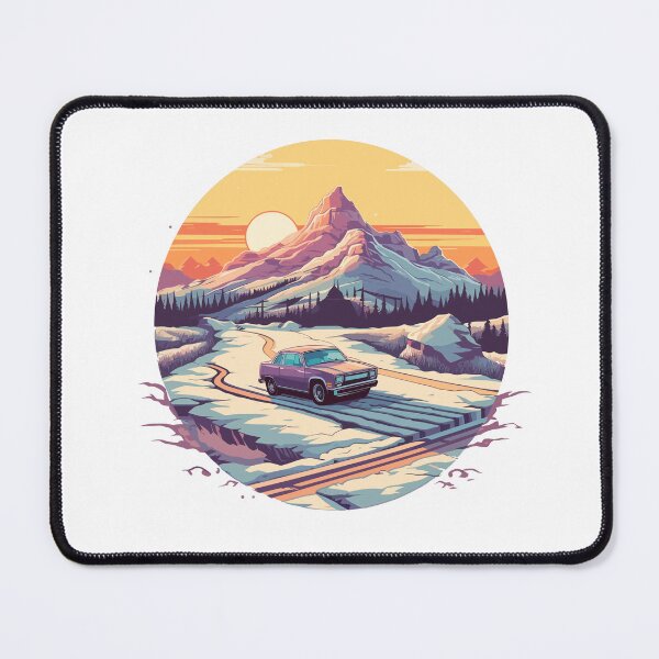 Item preview, Sunset Soiree: Vintage Car's Snowy Voyage designed and sold by SynthPrint.