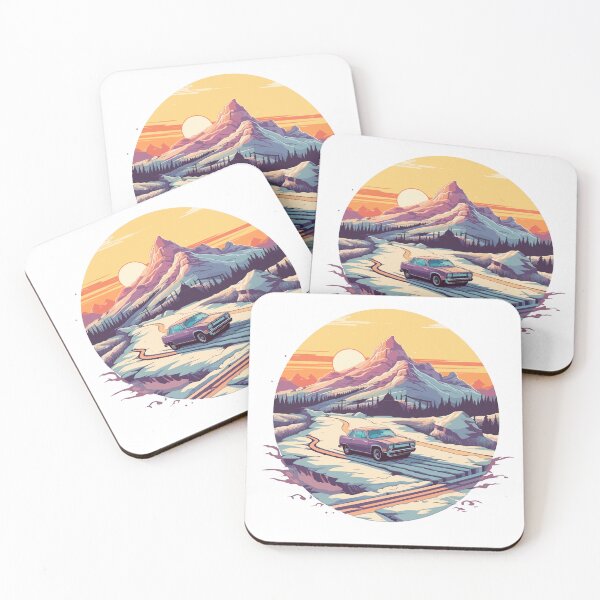 Item preview, Sunset Soiree: Vintage Car's Snowy Voyage designed and sold by SynthPrint.