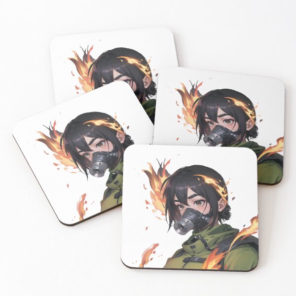 Item preview, Gas Mask Flame Girl with Japanese designed and sold by DasaiArt.