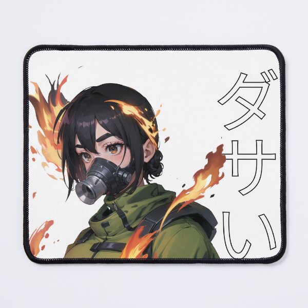 Item preview, Gas Mask Flame Girl with Japanese designed and sold by DasaiArt.