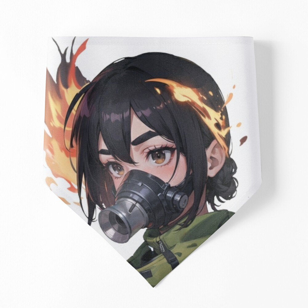 Premium Photo | Anime girl with gas mask and hood with pink smoke  generative ai