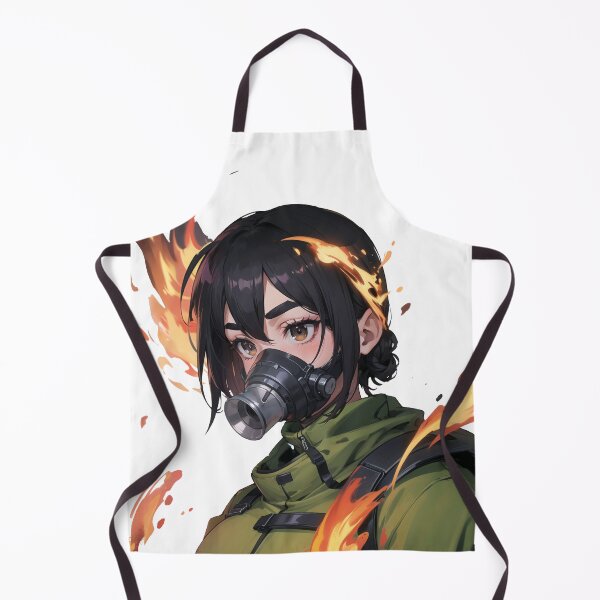 Item preview, Gas Mask Flame Girl with Japanese designed and sold by DasaiArt.