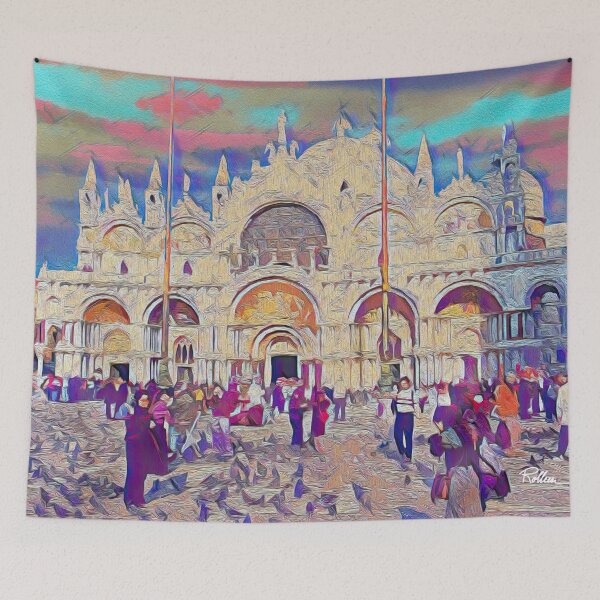 Artikelvorschau, PIGEONS AT SAN MARCOS SQUARE entworfen und verkauft von ArtbyRolleen.