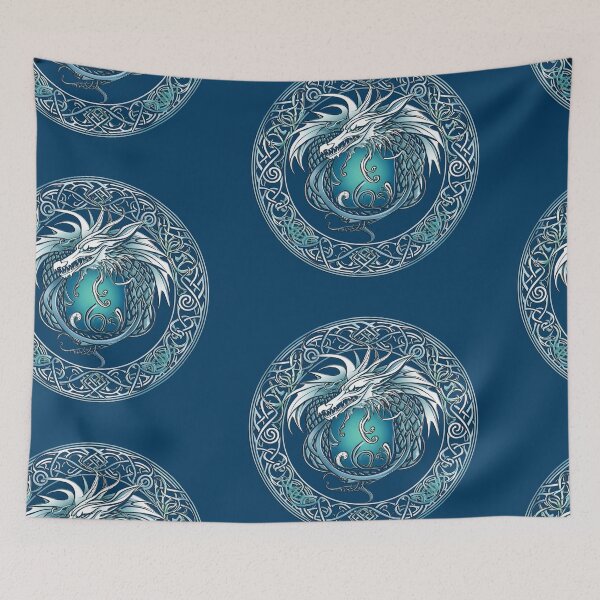Item preview, blue viking dragon, viking motif, blue dragon, for dad, dad,  for the husband, happy dads day designed and sold by PRYMULLART.