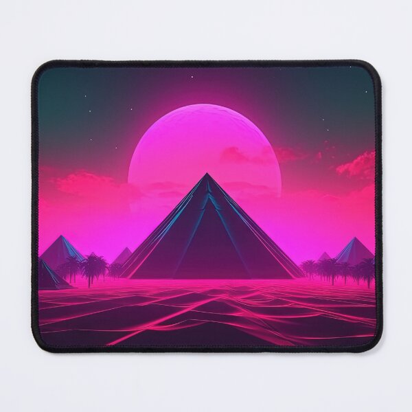 Item preview, Synthwave Mirage: Palm Tree Oasis of the Neon Pyramid designed and sold by Mullet Monkey.