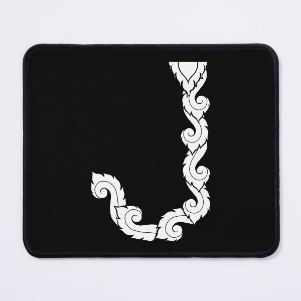 Item preview, White elegant letter J with Thai art elements. designed and sold by KanyaluckArtist.