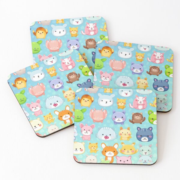 Item preview, Kawaii animals figures pattern designed and sold by DigitalPixelize.