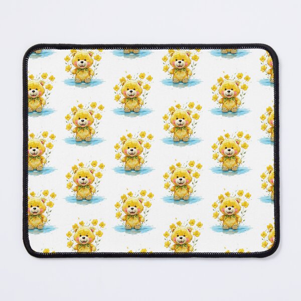 Item preview, Yellow Cute Bear With Lots of Sun Flowers designed and sold by ShopULove.