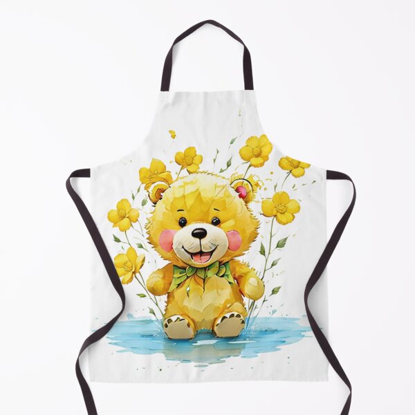 Item preview, Yellow Cute Bear With Lots of Sun Flowers designed and sold by ShopULove.