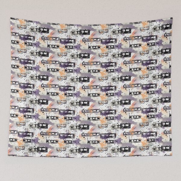 Item preview, Retro Watercolor Tape Cassette Pattern | Music Design designed and sold by Retro-ArtDeco.