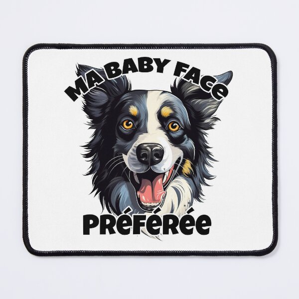Item preview, My favorite baby face - Border collie dog head with French lettering. designed and sold by isaweb.