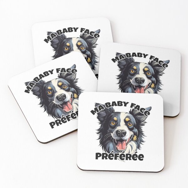 Item preview, My favorite baby face - Border collie dog head with French lettering. designed and sold by isaweb.