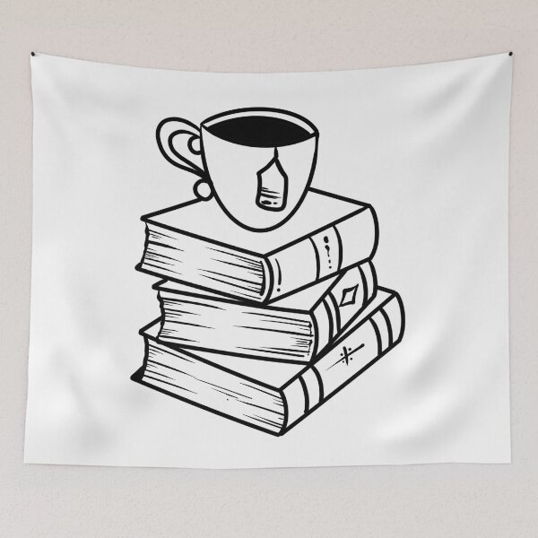 Item preview, Stack of Books and Tea designed and sold by CuteTattoo.