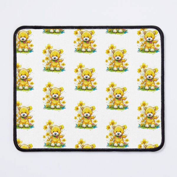 Item preview, Furry Yellow Bear In Flowers Garden designed and sold by ShopULove.