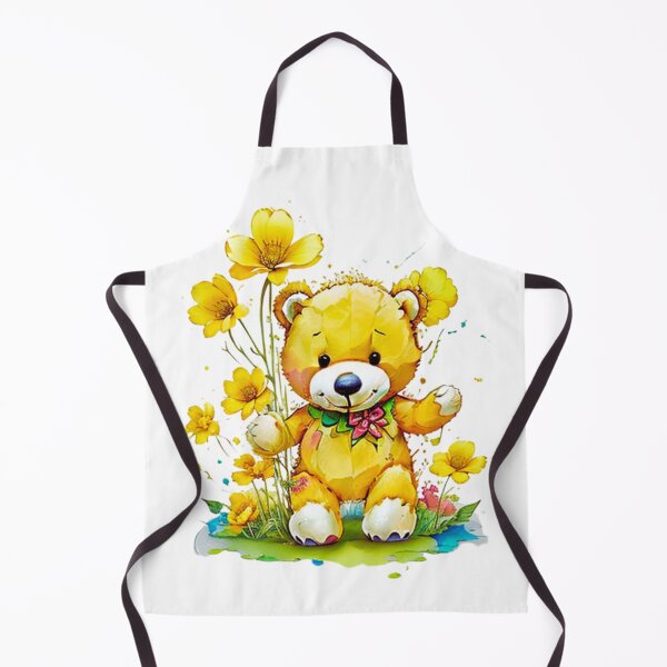 Item preview, Furry Yellow Bear In Flowers Garden designed and sold by ShopULove.