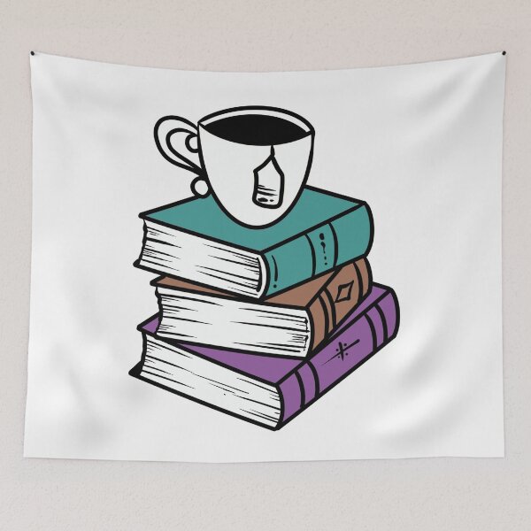 Item preview, Stack of Books and Tea designed and sold by CuteTattoo.