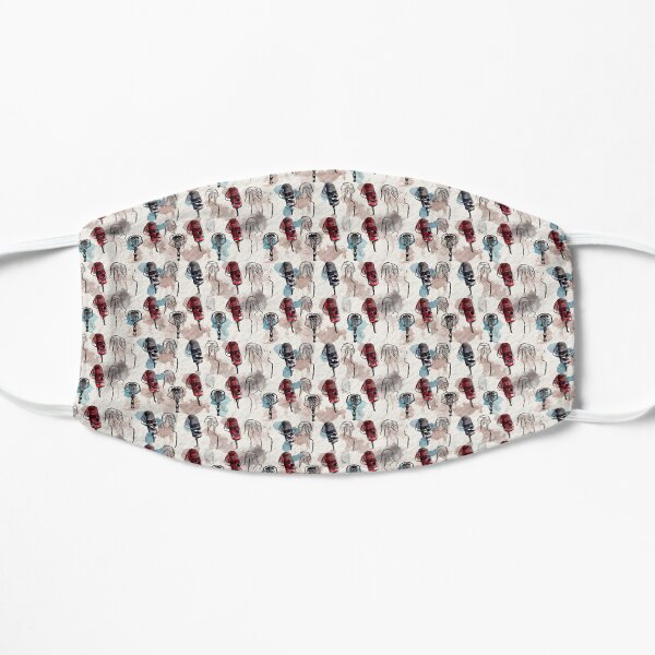 Vintage Watercolor Microphone Tile Pattern | Unique Retro Music Art Flat Mask