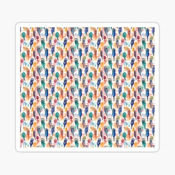 Retro Watercolor Microphone Tile Pattern | Unique Musician Art Sticker