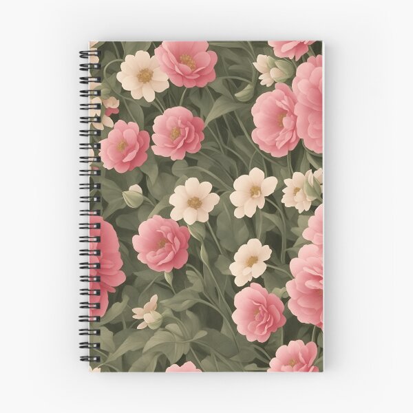 Item preview, pink white vintage flowers pattern designed and sold by HarshBrown.