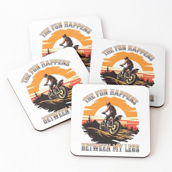 Item preview, Funny Dirtbike Pun The Fun Happens Between My Legs Retro Dirt Bike Adult Humor   designed and sold by Bad Kitty Designz.