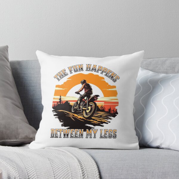Item preview, Funny Dirtbike Pun The Fun Happens Between My Legs Retro Dirt Bike Adult Humor   designed and sold by Bad Kitty Designz.