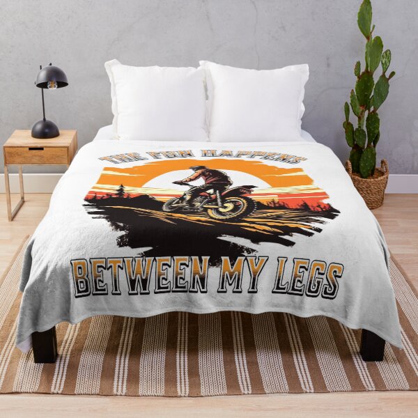 Item preview, Funny Dirtbike Pun The Fun Happens Between My Legs Retro Dirt Bike Adult Humor designed and sold by Bad Kitty Designz.