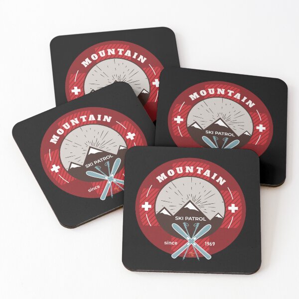 Item preview, Mountain Ski Patrol Badge-red buffalo plaid designed and sold by ArtDoor54.