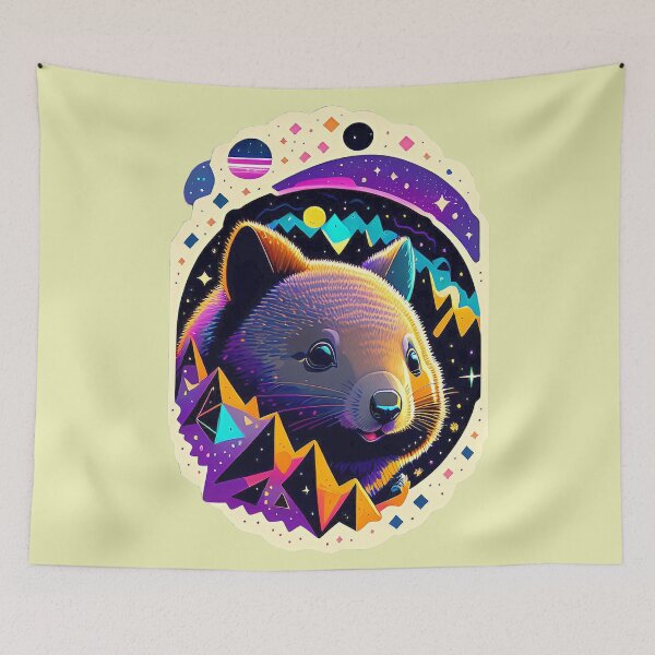 Item preview, The happy retro wombat designed and sold by Minpadesign.