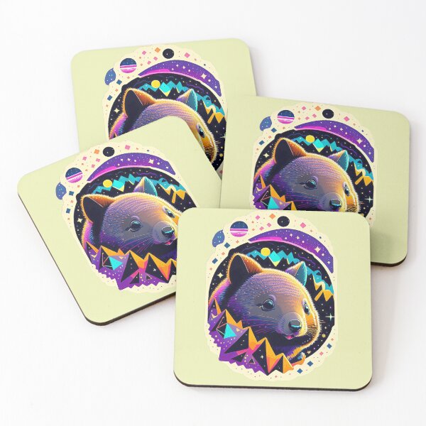 Item preview, The happy retro wombat designed and sold by Minpadesign.