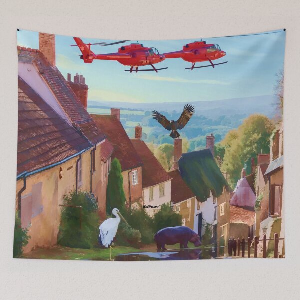 Item preview, Flooded Village with Wildlife - dePace' designed and sold by mrpropcake.
