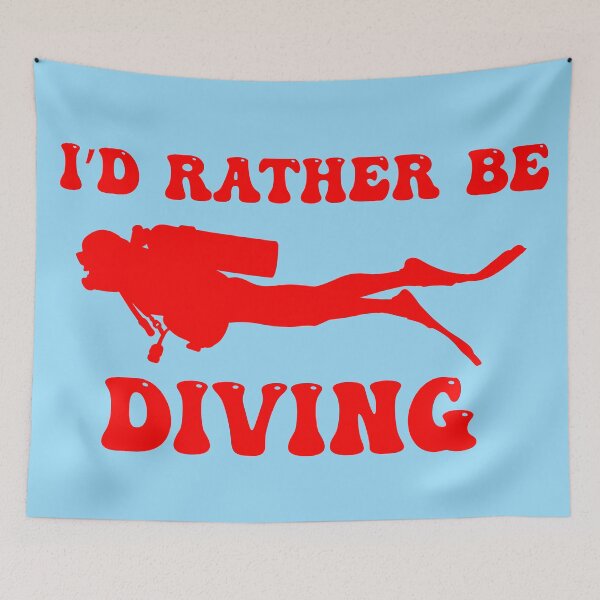Item preview, I'd Rather Be Diving (Red) designed and sold by Zia Frazier.